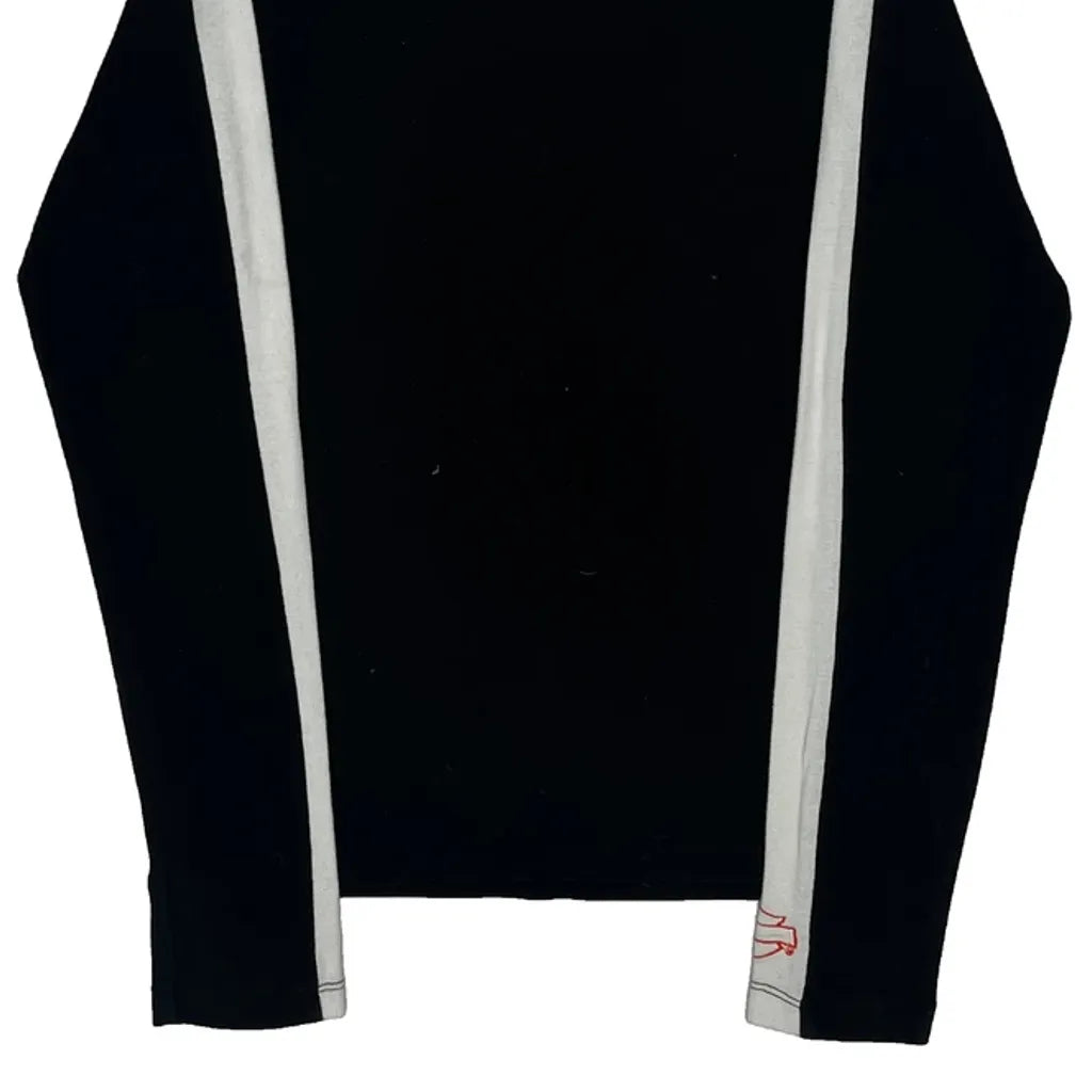 Haut col roulé manches longues femme coton noir et blanc petite taille