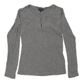 T-shirt à manches longues pour femme, petite taille, gris, viscose, coupe décontractée