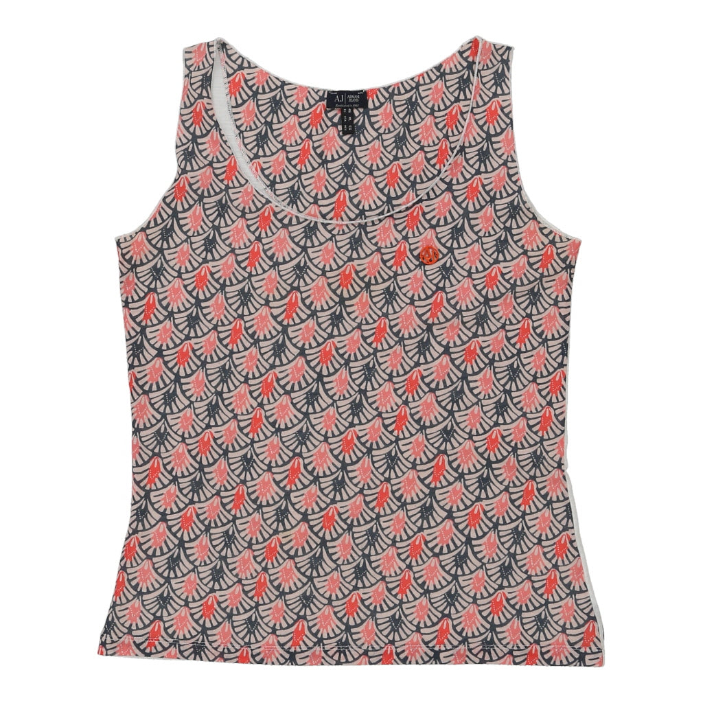 Gilet graphique XL rose mélange de coton femme