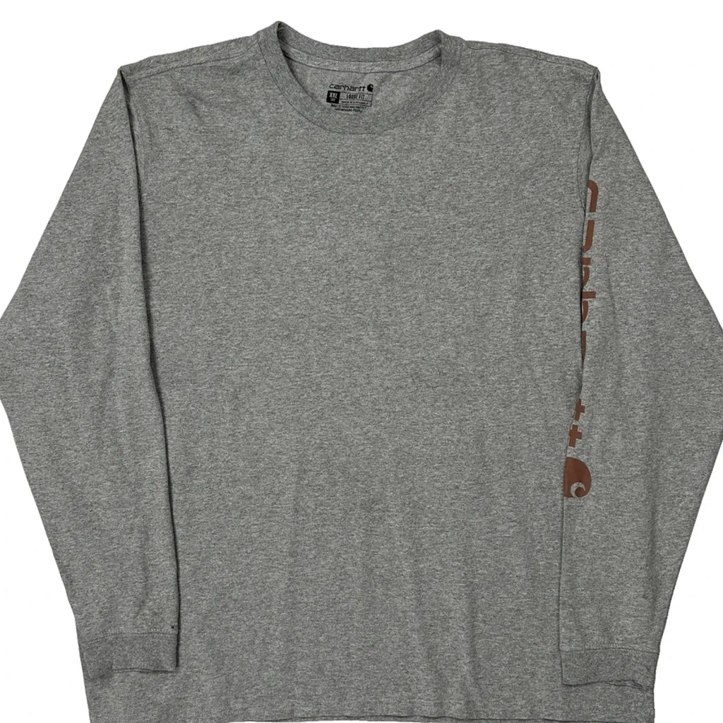 T-shirt ample à manches longues - Coton gris 2XL