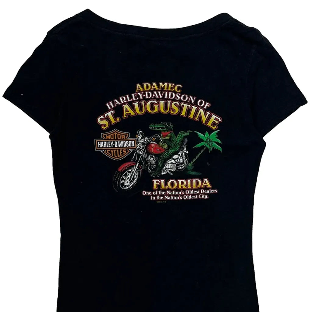 T-shirt graphique St. Augustine Floride Femme Petite Noir Coton