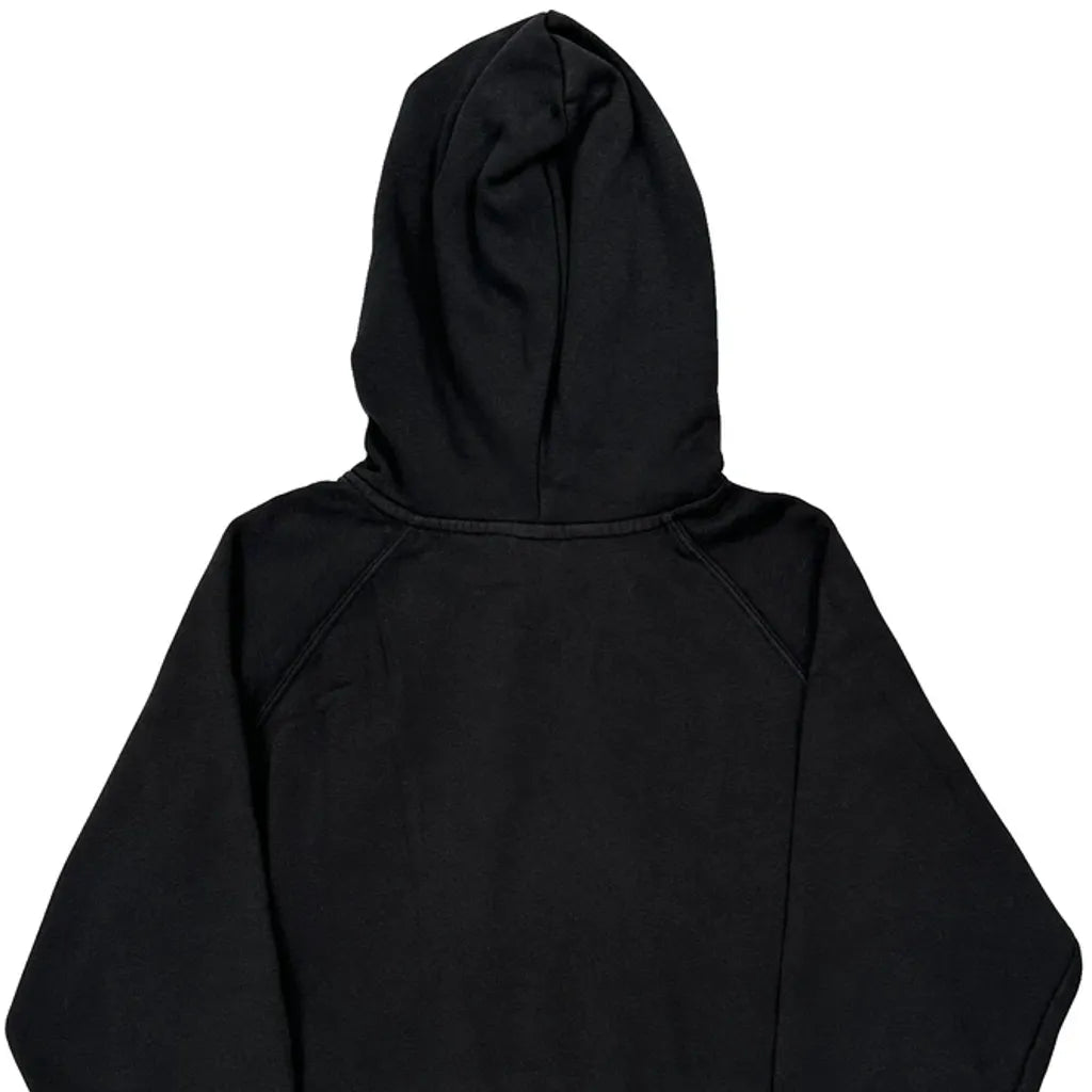 Sweat à capuche noir pour femme, coupe droite, manches longues en coton