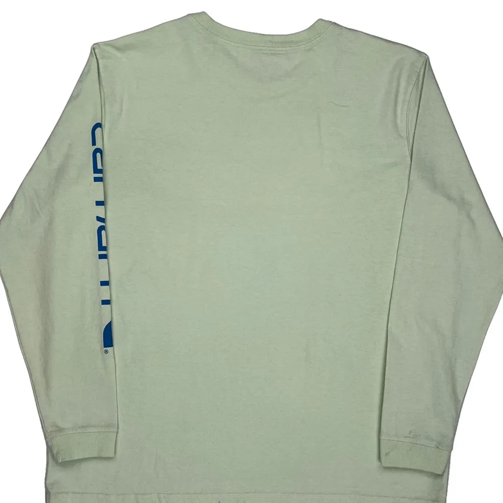 T-Shirt Femme Manches Longues XL Vert Coton Col Rond Décontracté