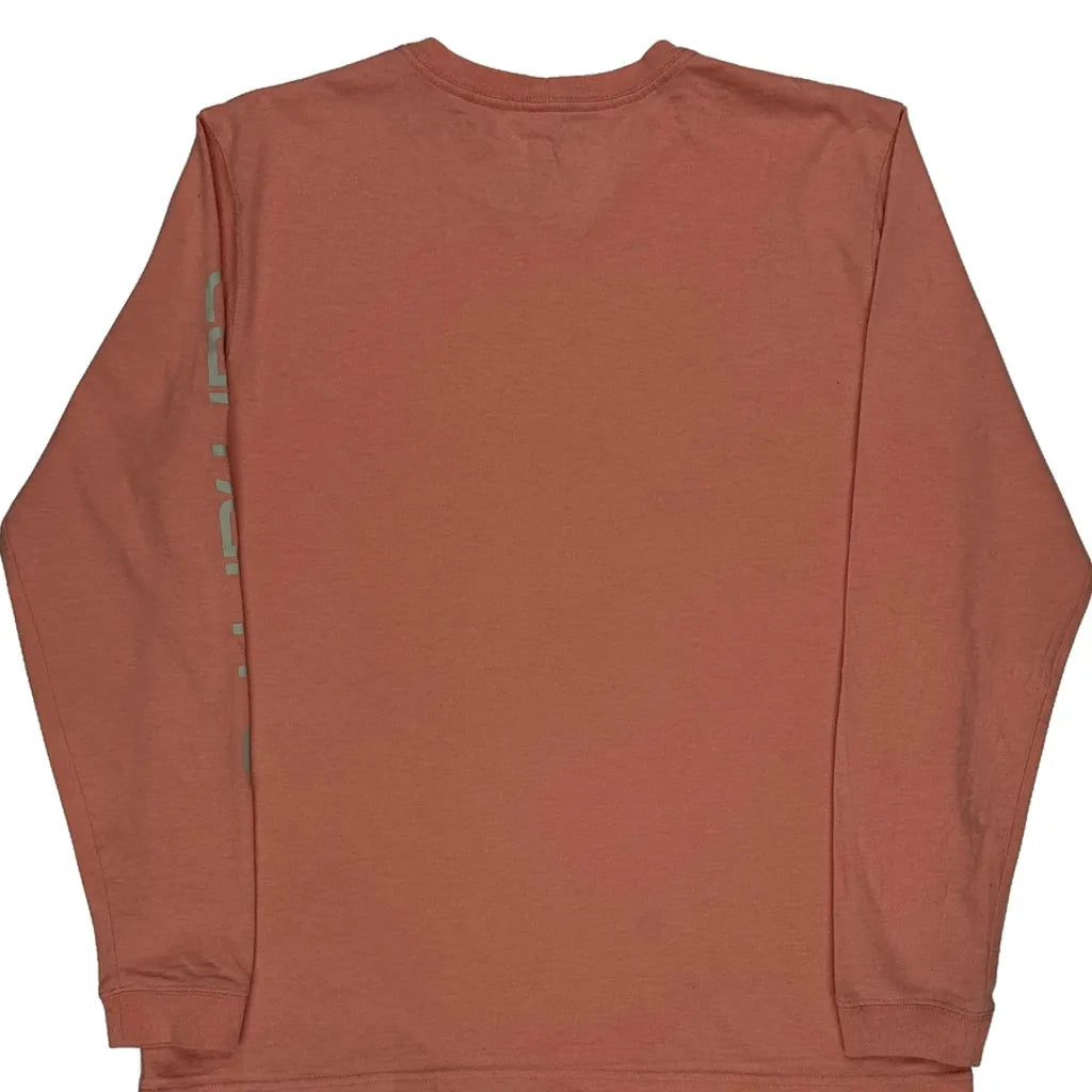 T-shirt ample à manches longues grande taille orange en coton