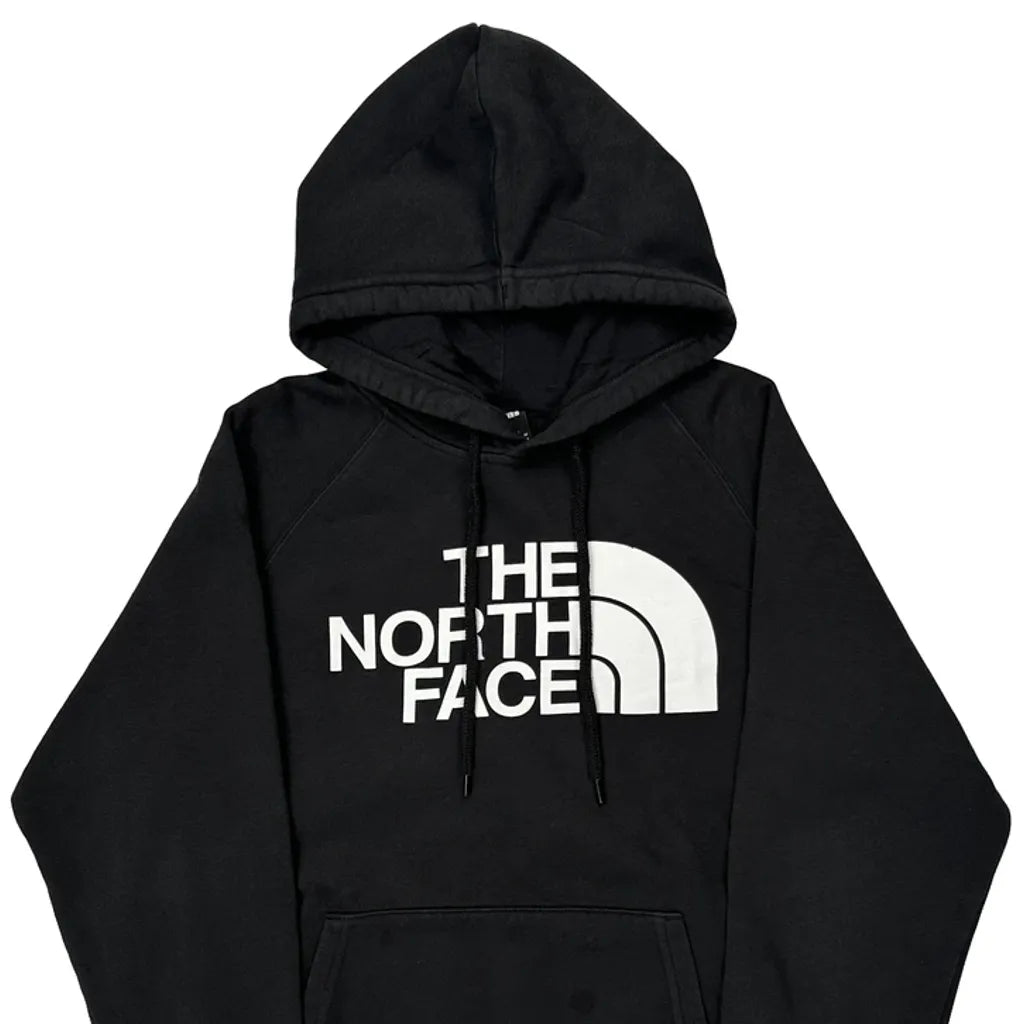 Sweat à capuche noir pour femme, coupe droite, manches longues en coton
