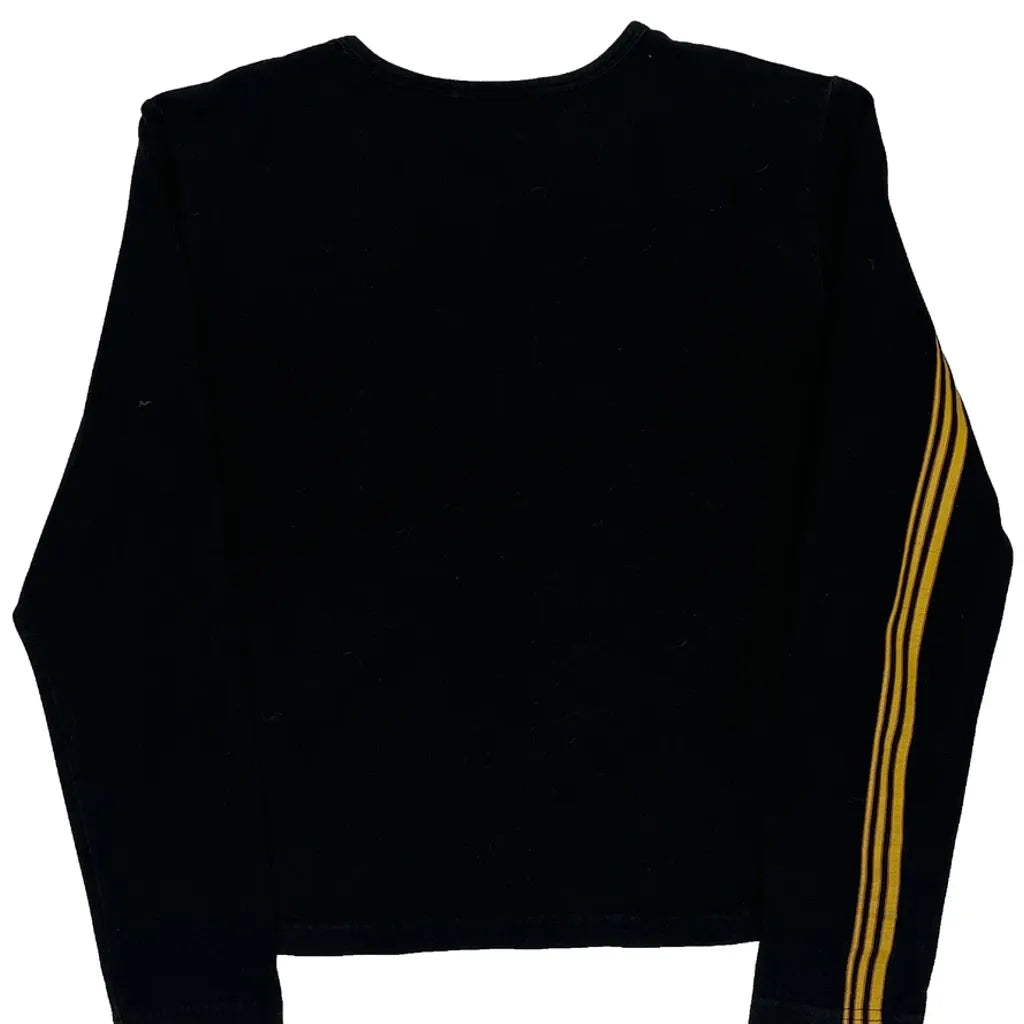 T-shirt rayé à manches longues grand noir coton
