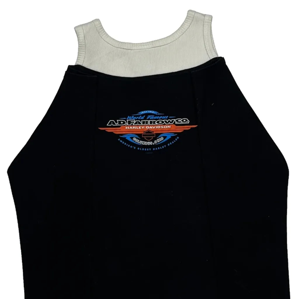 T-shirt à manches longues motif moto - Coton noir pour femme, taille L