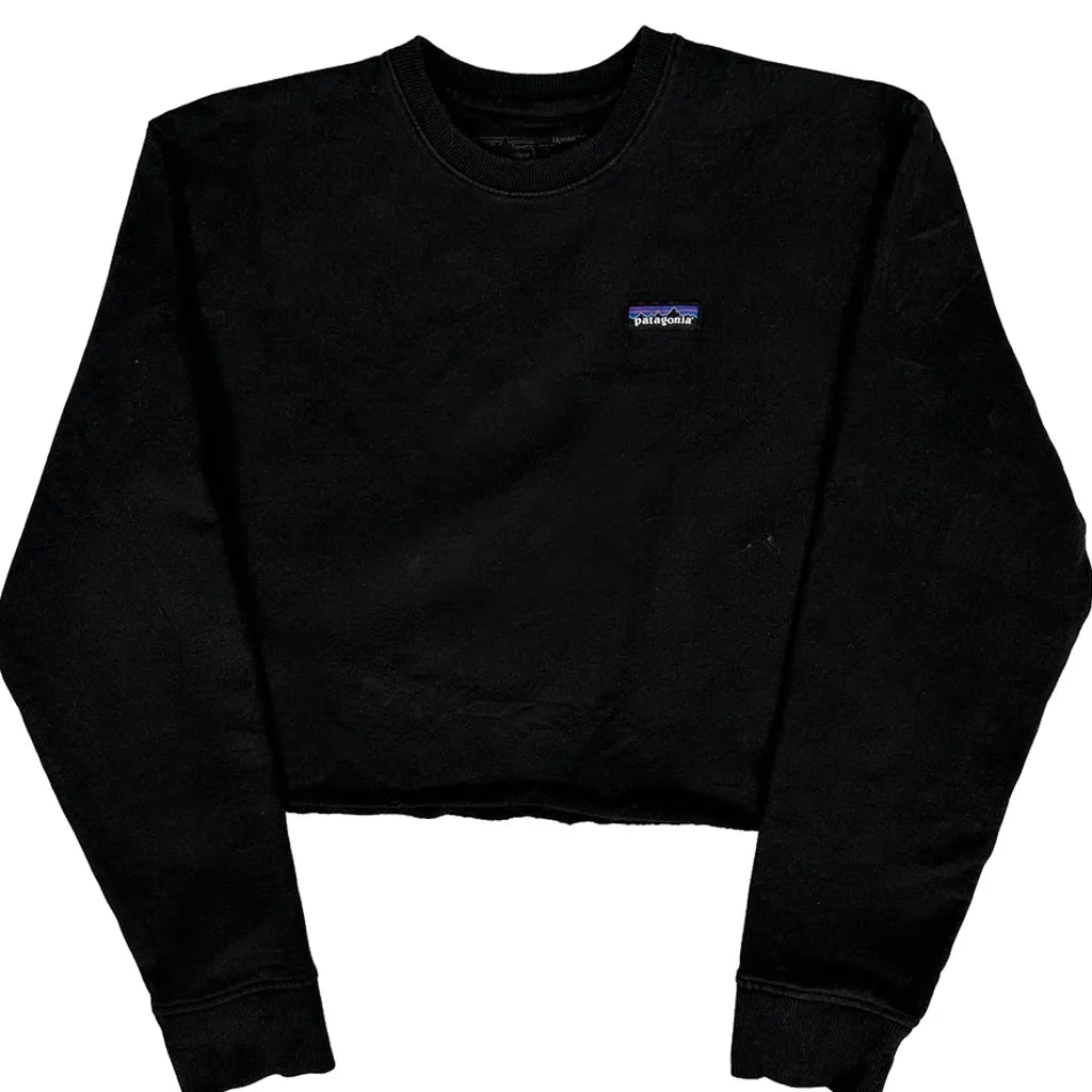 Sweat-shirt court – Grand, noir, mélange de polyester