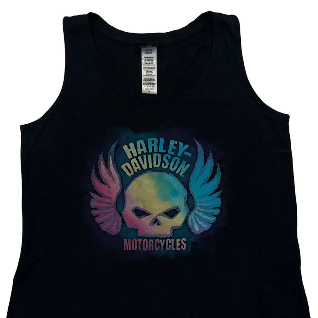 Gilet en coton sans manches imprimé graphique pour femme, noir, taille M