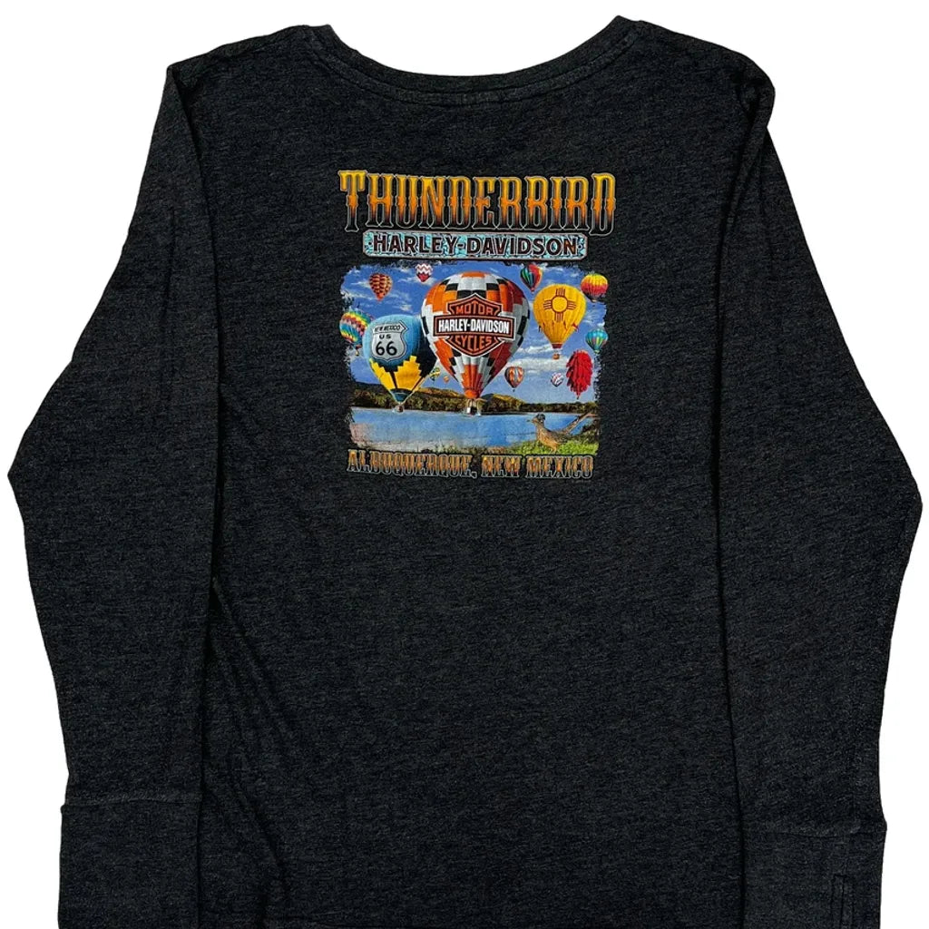 T-shirt à manches longues imprimé, XL, gris, mélange de coton, coupe normale, femme
