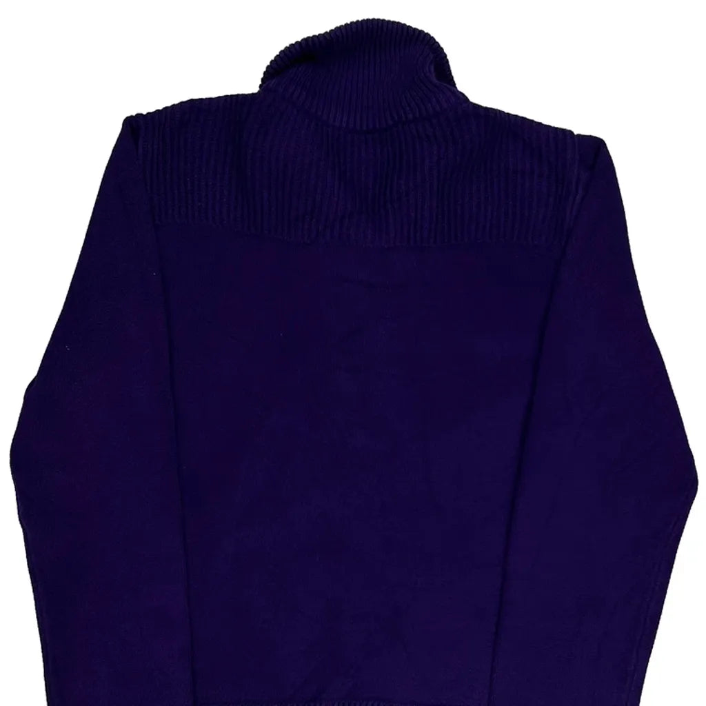 Haut à manches longues boutonné en coton violet Coupe droite Femme Taille L