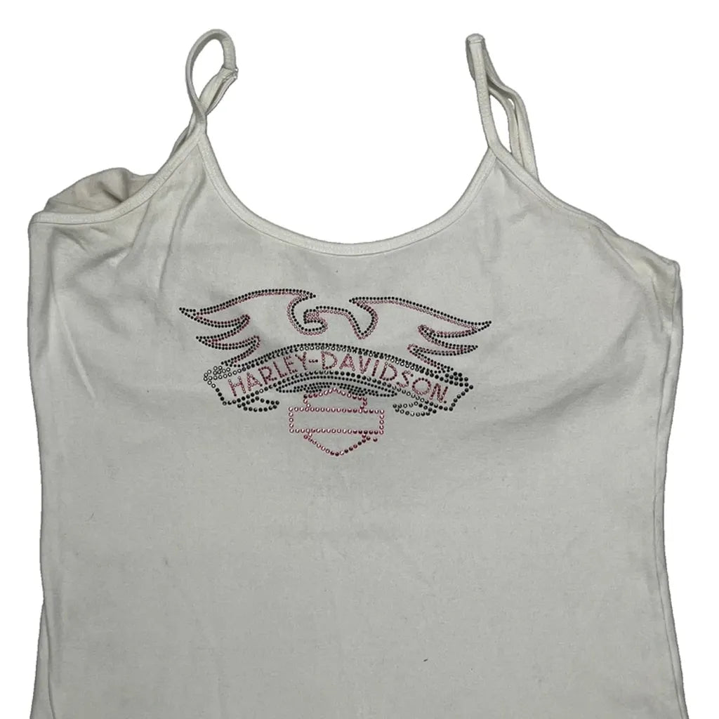 Débardeur graphique décontracté pour femme Coton blanc Coupe droite XL
