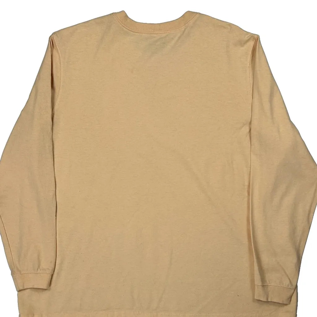 T-shirt col rond à manches longues pour femme 2XL coton beige coupe regular