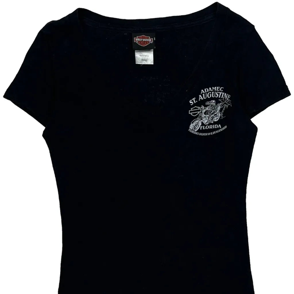 T-shirt graphique St. Augustine Floride Femme Petite Noir Coton