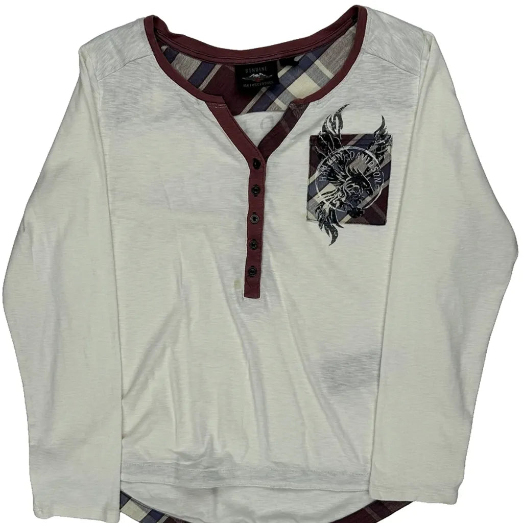 T-shirt Manches Longues Femme Coupe Classique Col Rond Coton Blanc