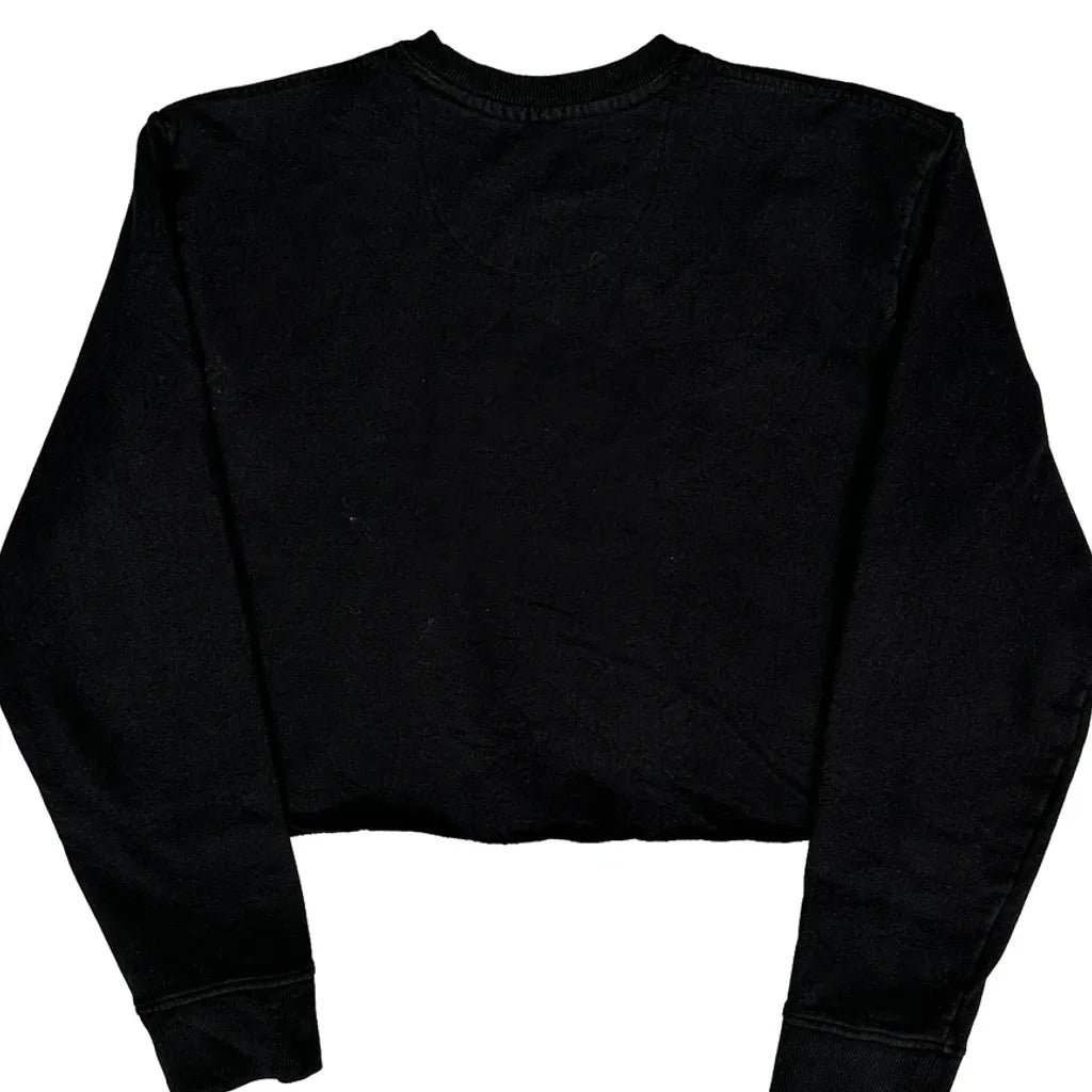 Sweat-shirt court – Grand, noir, mélange de polyester