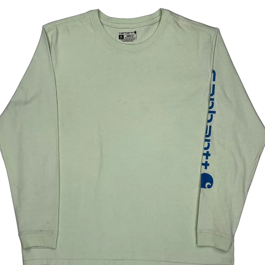 T-Shirt Femme Manches Longues XL Vert Coton Col Rond Décontracté