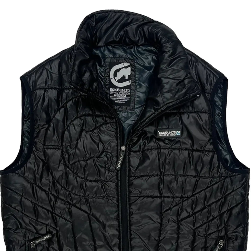 Gilet matelassé noir pour homme Coupe classique sans manches Taille M
