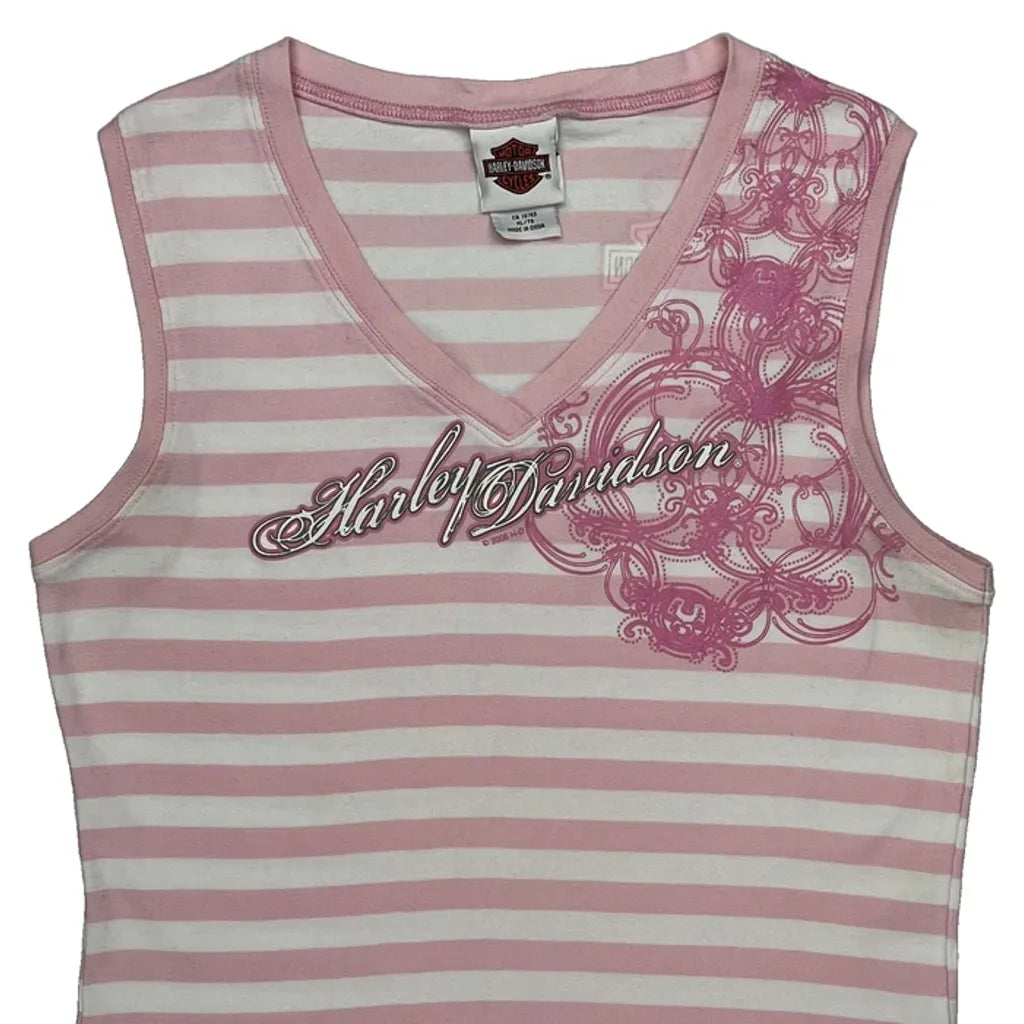 Débardeur rayé XL Rose Coton Col en V Femme
