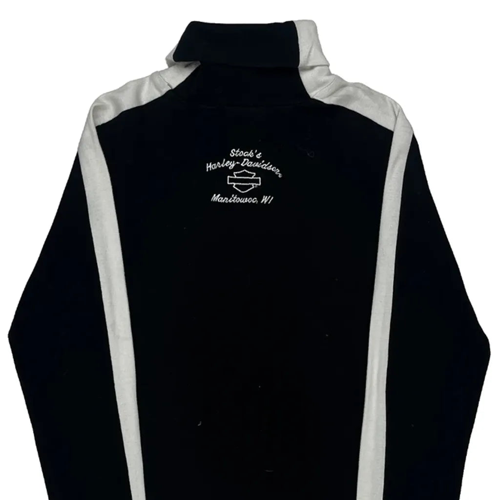 Haut col roulé manches longues femme coton noir et blanc petite taille